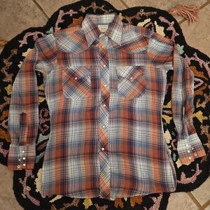 🔥 Vintage Fly PLAINS Plaid Button-Up Shirt🔥 Size M